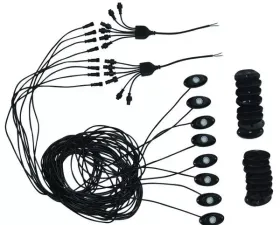 Blue Tooth Rock Light Kit 8 Lights Controller Spacers and Fasteners Pyramid LED Whips