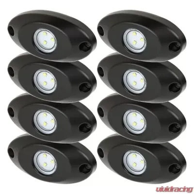 Blue Tooth Rock Light Kit 8 Lights Controller Spacers and Fasteners Pyramid LED Whips - 8rgbrl