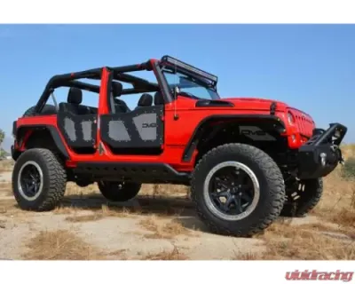 DV8 Off-Road Rock Doors Set of 4 Plated for 2007-2018 Jeep Wrangler JK 4 Door - RDSTTB-01F