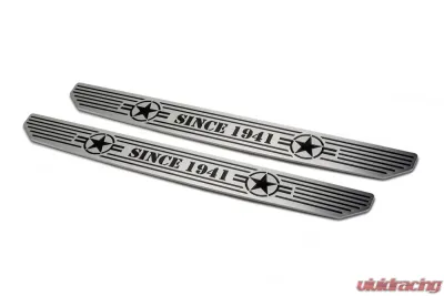 DV8 Off-Road 4 Door Rear Sill Plates for 2018-Present Jeep Wrangler JL, Black Steel - D-JL-180014-STR4