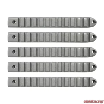 DV8 Off-Road Silver Rail Style Door Handle Inserts Set of 5 for 2007-2018 Jeep JK - D-JP-190028-AL-5