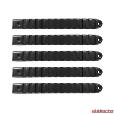 DV8 Off-Road Black Rail Style Door Handle Inserts Set of 5 for 2007-2018 Jeep JK - D-JP-190028-BK-5
