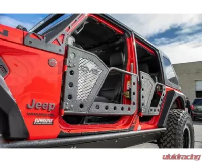 DV8 Off-Road Rock Door with Perforated Aluminum Mesh Front for 2018-Present Jeep Wrangler JL 4 Door - RDJL-01F