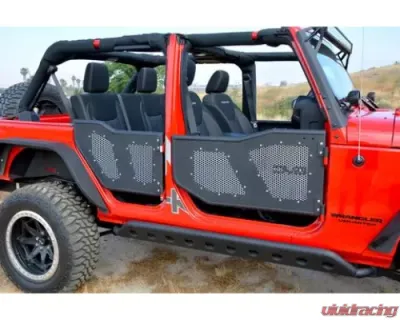 DV8 Off-Road Rock Doors Set of 4 Plated for 2007-2018 Jeep Wrangler JK 4 Door - RDSTTB-01F