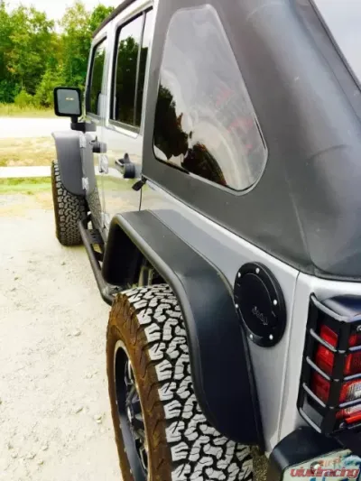 DV8 Off-Road Flat Tube Fenders for 2007-2018 Jeep Wrangler JK, Front and Rear - FENDB-02