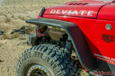 DV8 Off-Road Flat Tube Fenders for 2007-2018 Jeep Wrangler JK, Front and Rear - FENDB-02
