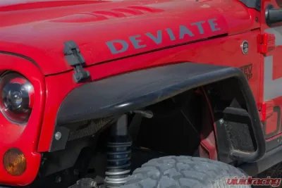 DV8 Off-Road Flat Tube Fenders for 2007-2018 Jeep Wrangler JK, Front and Rear - FENDB-02