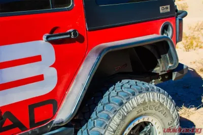 DV8 Off-Road Flat Tube Fenders for 2007-2018 Jeep Wrangler JK, Front and Rear - FENDB-02