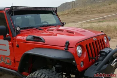 DV8 Off-Road Heat Dispersion Hood Metal Back Primer for 2007-2018 Jeep Wrangler JK - HDMB07-02