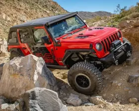 DV8 Off-Road Rubicon Replica Hood for 2018-Present Jeep Wrangler JL 2/4 Door, Black