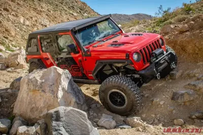 DV8 Off-Road Rubicon Replica Hood for 2018-Present Jeep Wrangler JL 2/4 Door, Black - HDMBJL-TA