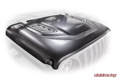 DV8 Off-Road Rubicon Replica Hood for 2018-Present Jeep Wrangler JL 2/4 Door, Black - HDMBJL-TA