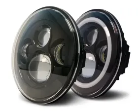 DV8 Off-Road LED Projector Headlights with Angel Eyes for Jeep Wrangler 2007-2018
