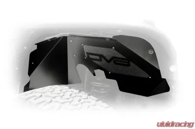 DV8 Off-Road Inner Fender Front Aluminum Black for 2007-2018 Jeep Wrangler JK - INFEND-01FB