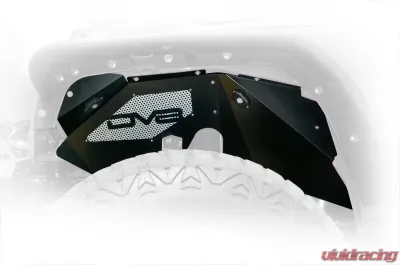 DV8 Off-Road Inner Fender Front Aluminum Black with Rock Lights for 2007-2018 Jeep Wrangler JK - INFEND-01FBRL