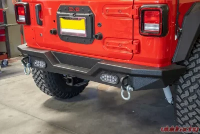 DV8 Offroad Rear Bumper with LED Lights for 2018-Present Jeep Wrangler JL - RBJL-03