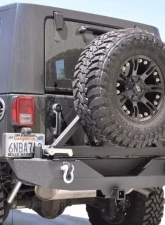 DV8 Offroad Black Rear Bumper w/Tire Carrier and Black Aluminum Handle 2007-2018 Jeep Wrangler JK                                     - RBSTTB-01 - Image 4