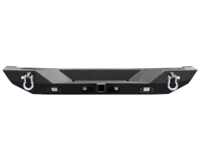 DV8 Off-Road Rear Bumper with Lights for 2007-2018 Jeep Wrangler JK, Fits TC-6 Stubby