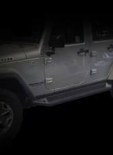 DV8 Off-Road Matte Black Plated Steel Rock Slider Step for 2007-2018 Jeep Wrangler JK                                     - SRSOTB-10 - Image 4