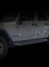 DV8 Off-Road Matte Black Plated Steel Rock Slider Step for 2007-2018 Jeep Wrangler JK                                     - SRSOTB-10 - Image 5