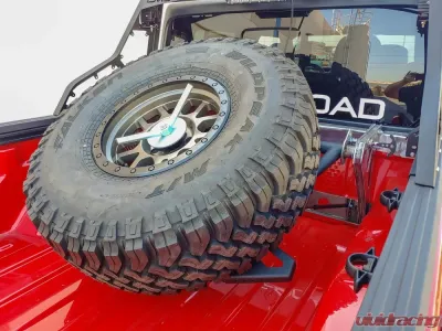 DV8 Off-Road In Bed Adjustable Tire Carrier with Shocks for 2019+ Jeep Gladiator - TCGL-01