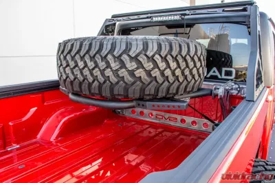 DV8 Off-Road In Bed Adjustable Tire Carrier with Shocks for 2019+ Jeep Gladiator - TCGL-01