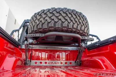 DV8 Off-Road In Bed Adjustable Tire Carrier with Shocks for 2019+ Jeep Gladiator - TCGL-01