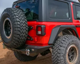 DV8 Off-Road Tailgate Mounted Tire Carrier for 2018-Present Jeep Wrangler JL, Black Steel