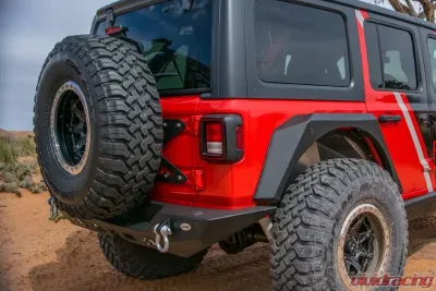 DV8 Off-Road Tailgate Mounted Tire Carrier for 2018-Present Jeep Wrangler JL, Black Steel - TCJL-01