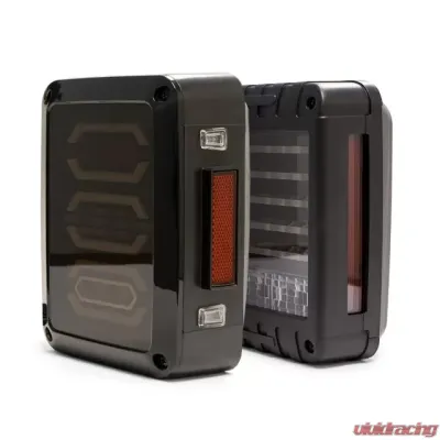 DV8 Off-Road Horizontal LED Tail Light for 2007-2018 Jeep Wrangler JK, Black - TLJK-01