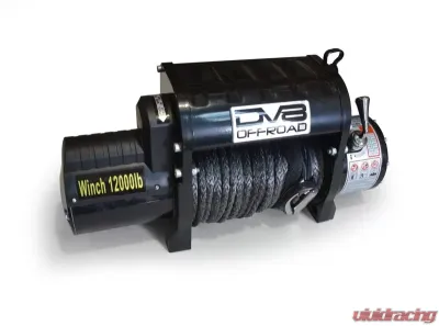 DV8 Off-Road 12000 LB Winch Black with Synthetic Line and Wireless Remote for Off-Road Vehicles - WB12SR