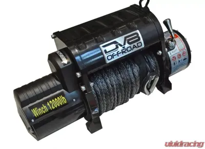 DV8 Off-Road 12000 LB Winch Black with Synthetic Line and Wireless Remote for Off-Road Vehicles - WB12SR