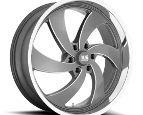 US Mag 1 Piece Desperado Wheel 22x10.5 5x4.75 +1mm Anthracite Milled Diamond Cut Lip