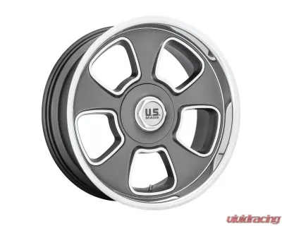 US Mag U125 Boulevard Wheel 20x8 Blank 1mm Matte Gun Metal - U12520800045D