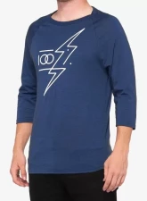 100% Helgi 3/4 Tech T-Shirt - Navy Heather                                     - 35015-015-10 - Image 2