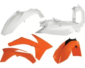 Acerbis Plastic Kit White/Orange KTM SX150 11-12