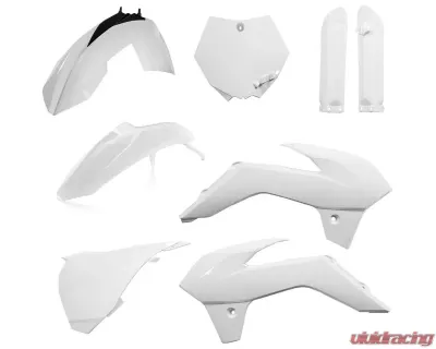 Acerbis Full Plastic Kit White for KTM SX85 2013-2017 - Front Fender, Number Plate, Side Panels - 2314340002