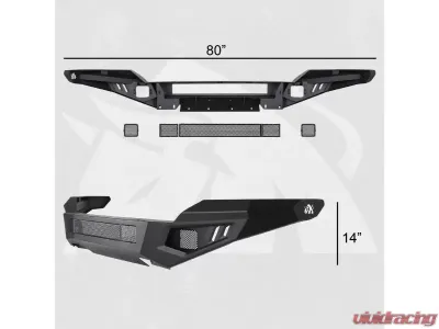 Bulken Offroad Rugged Front Bumper Dodge RAM 1500 13-18 - BKN-32624037