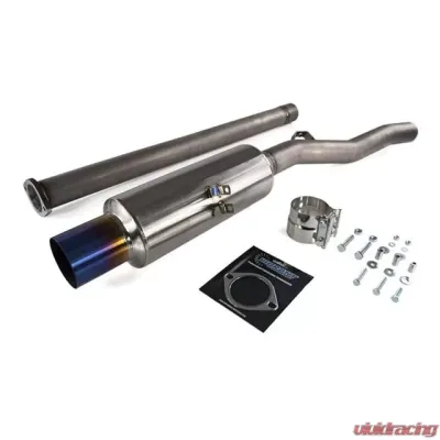 ETS 08-16 Mitsubishi Evolution X Titanium Single Exit Exhaust System ETS Mitsubishi Evoluiton X Single Exit Exhaust System Titanium Burnt Tip - 100-10-EXH-011