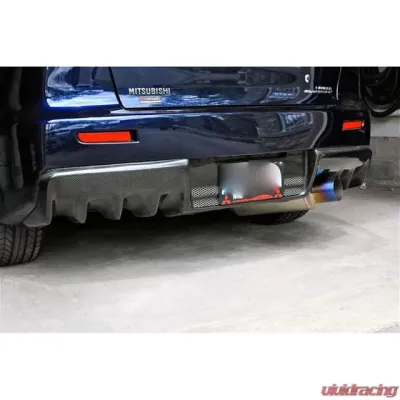 ETS 08-16 Mitsubishi Evolution X Titanium Single Exit Exhaust System ETS Mitsubishi Evoluiton X Single Exit Exhaust System Titanium Burnt Tip - 100-10-EXH-011
