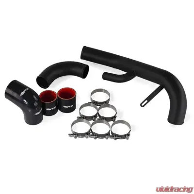 ETS 08-16 Mitsubishi Evolution X Lower Piping Kit Complete Lower Intercooler Pipe Kit Wrinkle Black - 100-10-ICP-007