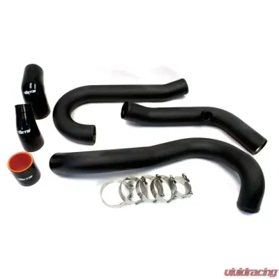 ETS 03-06 Mitsubishi Evolution 8|9 Short Route Piping Kit Upper and Lower 2.5" Piping Stock Intake Manifold 2.75" Throttle Body Stock MAF Greddy BOV w/ Recirculation Coupler Wrinkle Black - 100-20-ICP-161
