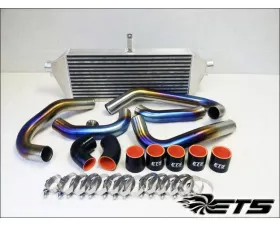 ETS 08-14 Subaru STI Intercooler Piping Titanium Brushed Finish Titanium Rotated Turbo Stock MAF Stock BOV Titanium No Burn