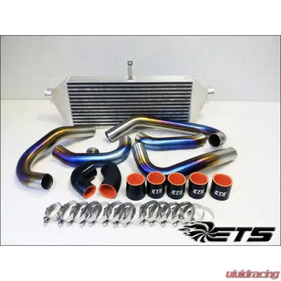 ETS 08-14 Subaru STI Intercooler Piping Titanium Brushed Finish Titanium Rotated Turbo Stock MAF Stock BOV Titanium No Burn - 200-20-ICP-023