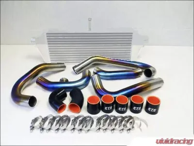 ETS 2015-2021 Subaru STI Titanium Rotated Turbo Piping Kit Stock MAF Stock BOV Titanium Burned - 200-30-ICP-017