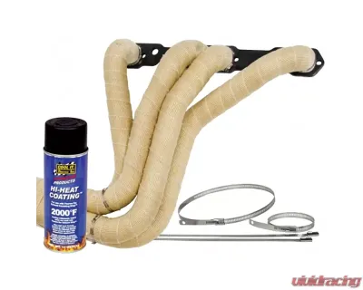 Exhaust Wrap 2 Inch x 50 Foot Black 2 Roll Kit Up to 2000 Degree F 6-8 Cylinder Applications Thermo Tec - 19222