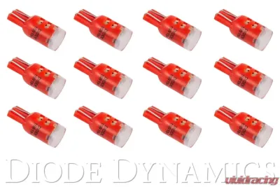 Diode Dynamics 194 LED Bulb HP3 LED Red Set of 12 - DD0023TW