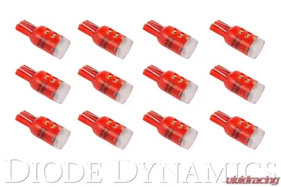 Diode Dynamics 194 LED Bulb HP5 LED Red Set of 12 - DD0030TW