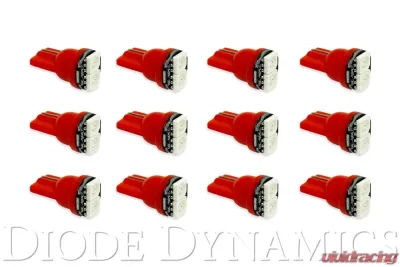 Diode Dynamics 194 LED Bulb SMD2 LED Red Set of 12 - DD0036TW