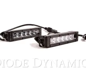 Diode Dynamics 6 Inch LED Light Bar Single Row Straight SS6 White Driving Light Bar Pair